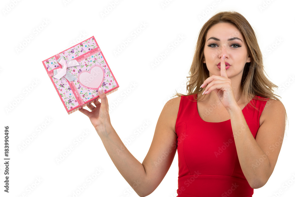 Portrait of a smiling pretty girl holding stack of gift boxes isolated over white background Portrait of a smiling pretty girl holding stack of gift boxes isolated over white background