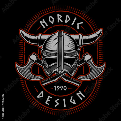 Viking helmet with axes