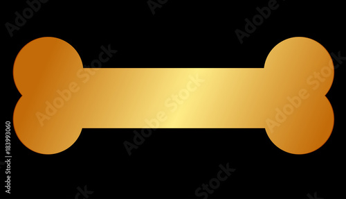 Vector illustration of Gold Bone for dog