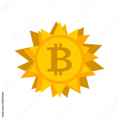 Bitcoin computer virus. Crypto currency is web bug. Vector illustration