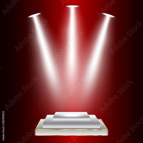 Vector illustration of lights on red background