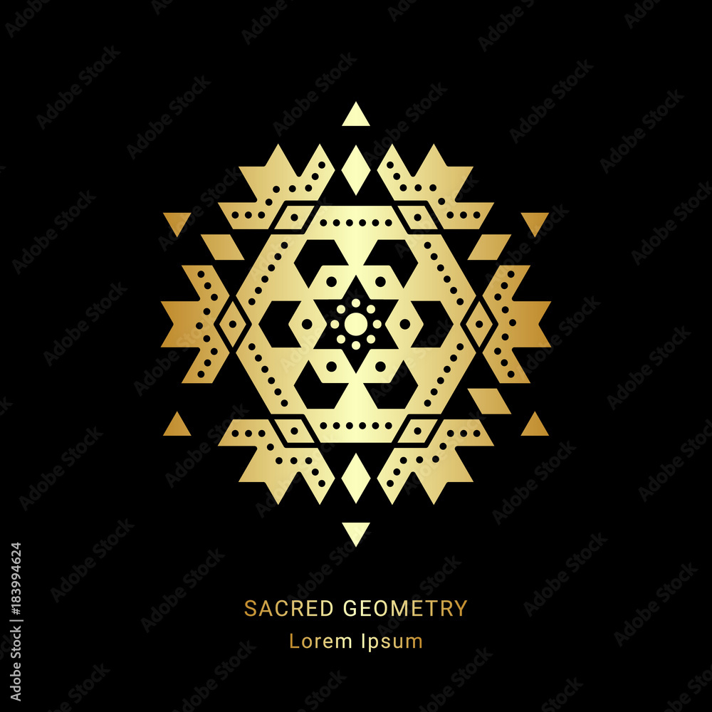 Sacred geometry style symbol. Sacral geometric sign. Metallic golden element. EPS 10 design vector illustration. Sacred geometry style symbol. Sacral geometric sign. Metallic golden element. EPS 10 design vector illustration.