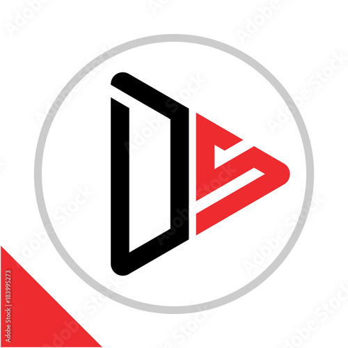 logo icon play button shape with combination of D & S initials