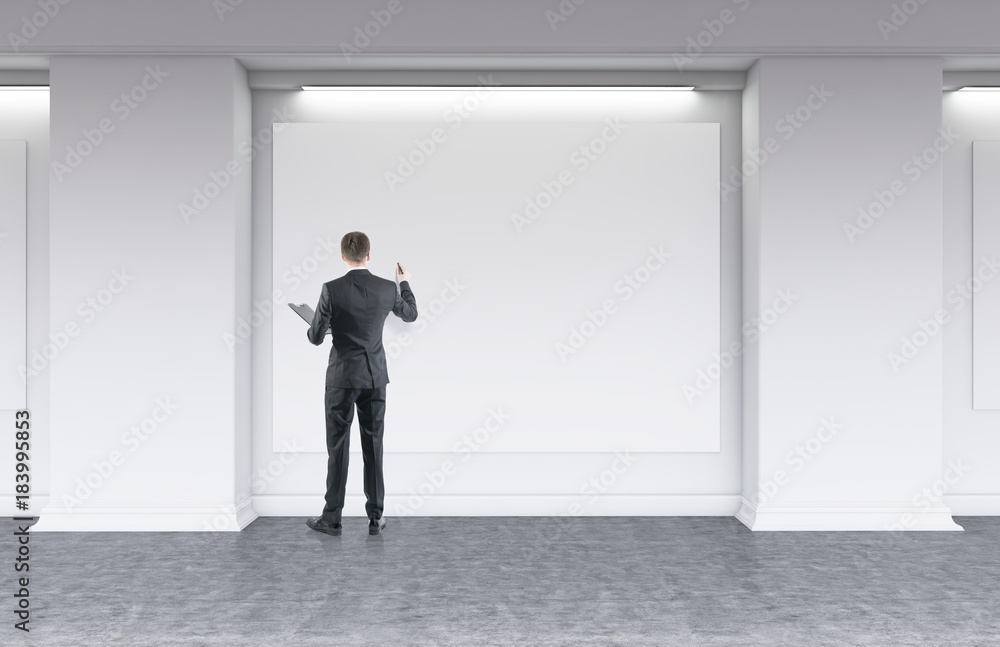 Businessman with a marker, gallery