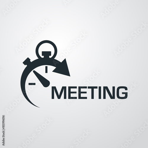 Icono plano cronometro con MEETING en fondo degradado