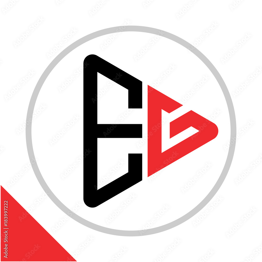 logo icon play button shape with combination of e & g initials logo icon play button shape with combination of e & g initials