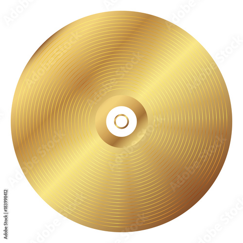 Vector illustration of vinyl record gold