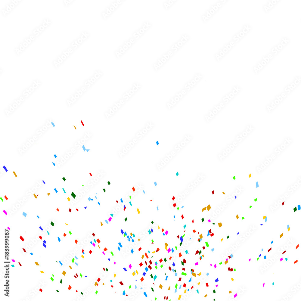 A scattering of crumbs, confetti paper multicolored explosion