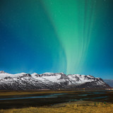 Amazing polar light in Iceland