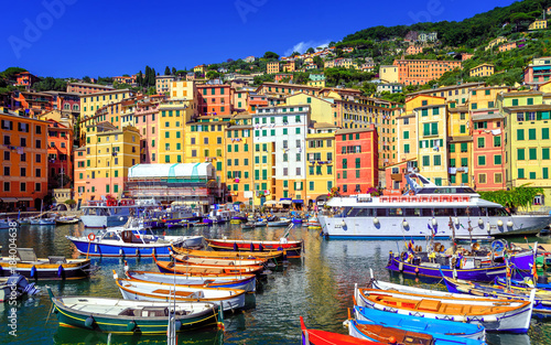 Colorful Old Town of Camogli by Genoa, Liguria, Italy