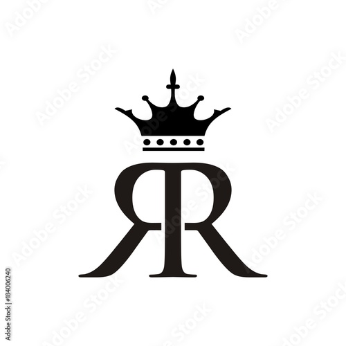 RR crown logo initial letter design template vector illustration photo