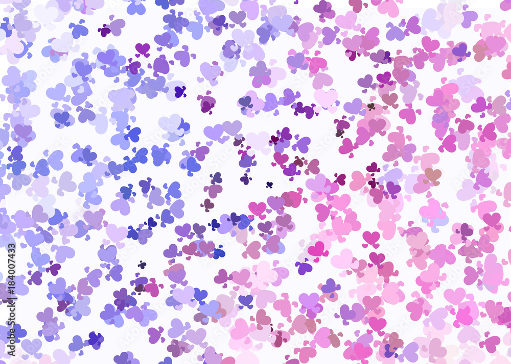 Beautiful background with an abstract pattern of hearts. 