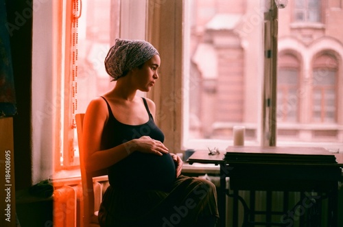 A portrait of a pregnant woman photo
