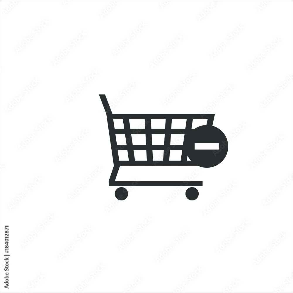 Shopping cart vector icon, supermarket trolley Shopping cart vector icon, supermarket trolley