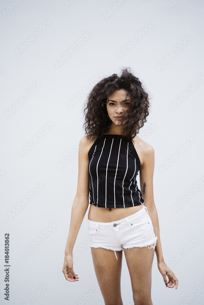 Mixed Race Young Woman With Curly Hair Mixed Race Young Woman With Curly Hair