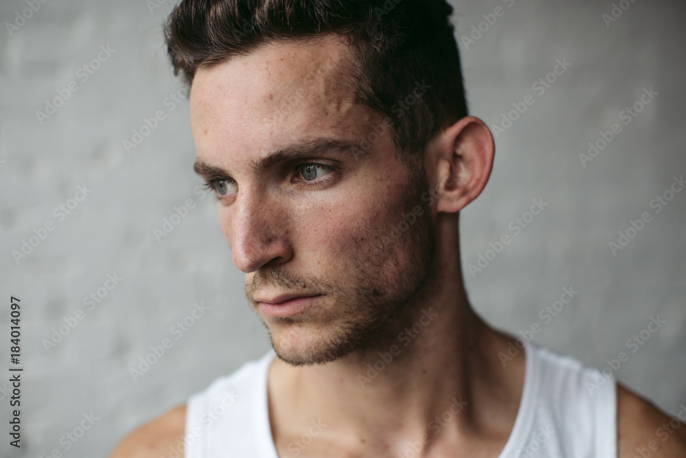 Young, healthy man after working out in gym Young, healthy man after working out in gym