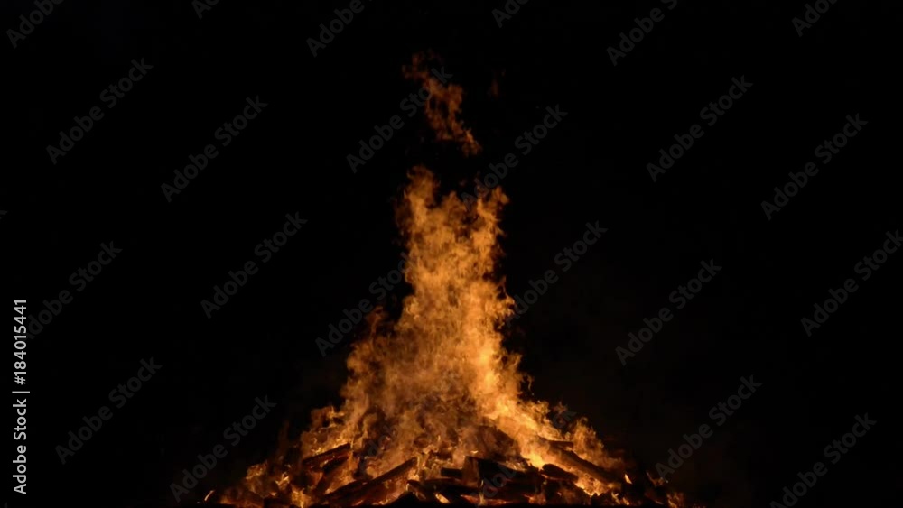 campfire over black background campfire over black background