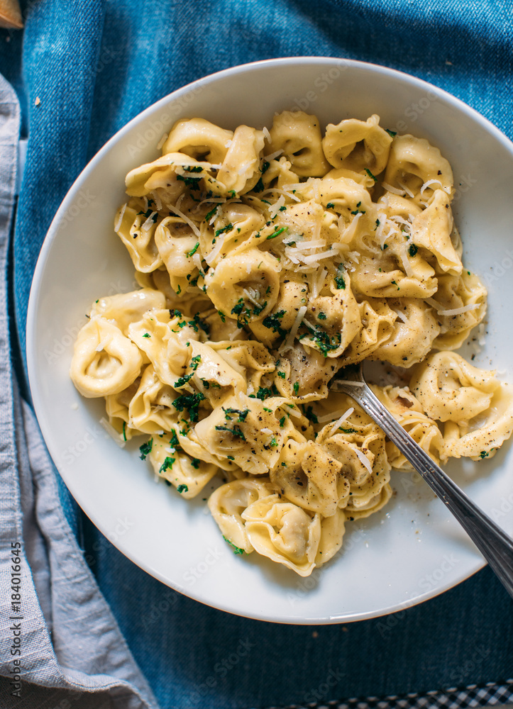 Tortellini with olive oil and pepper Tortellini with olive oil and pepper