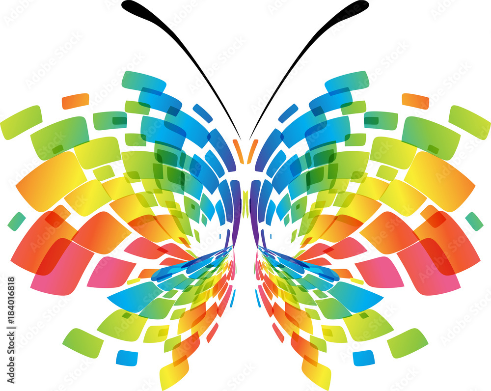 Fotografie Abstract colorful butterfly