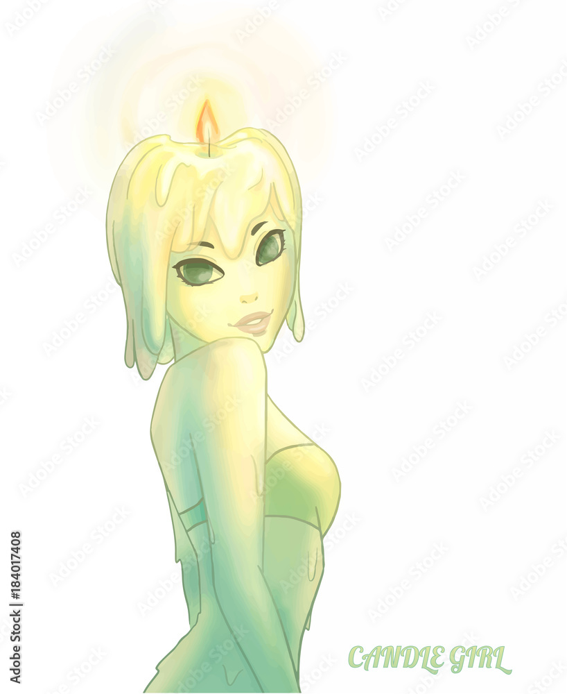 Fotografie Candle girl on isolation background