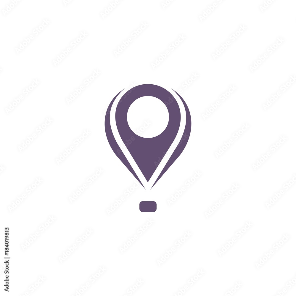 Pin and air ballon concept for travel Pin and air ballon concept for travel