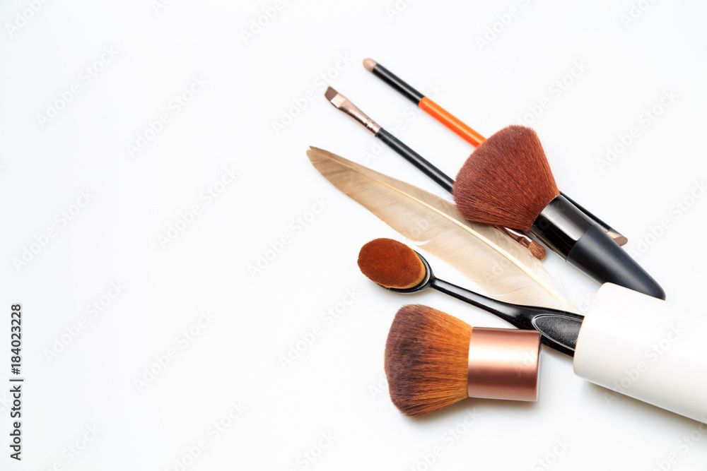 Makeup products white background Makeup products white background