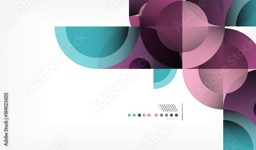 Color circle abstract geometric background, modern shapes with message