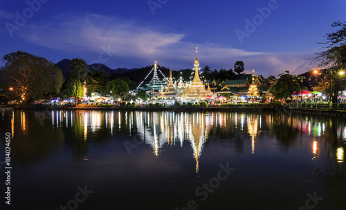 Burmese Architectural Style of Wat Chong Klang and Wat Chong Kham. Mae Hong Son, Northern Thailand