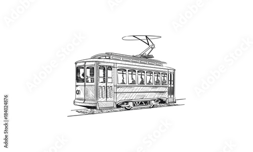hand drawn cable car