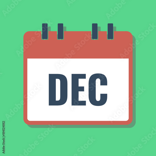 month name in calendar, flat style vector illustration