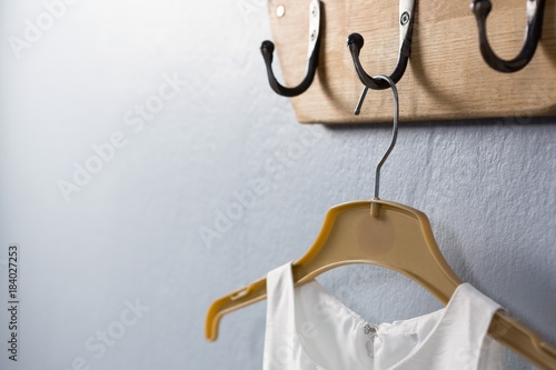 Dress hanging on hook