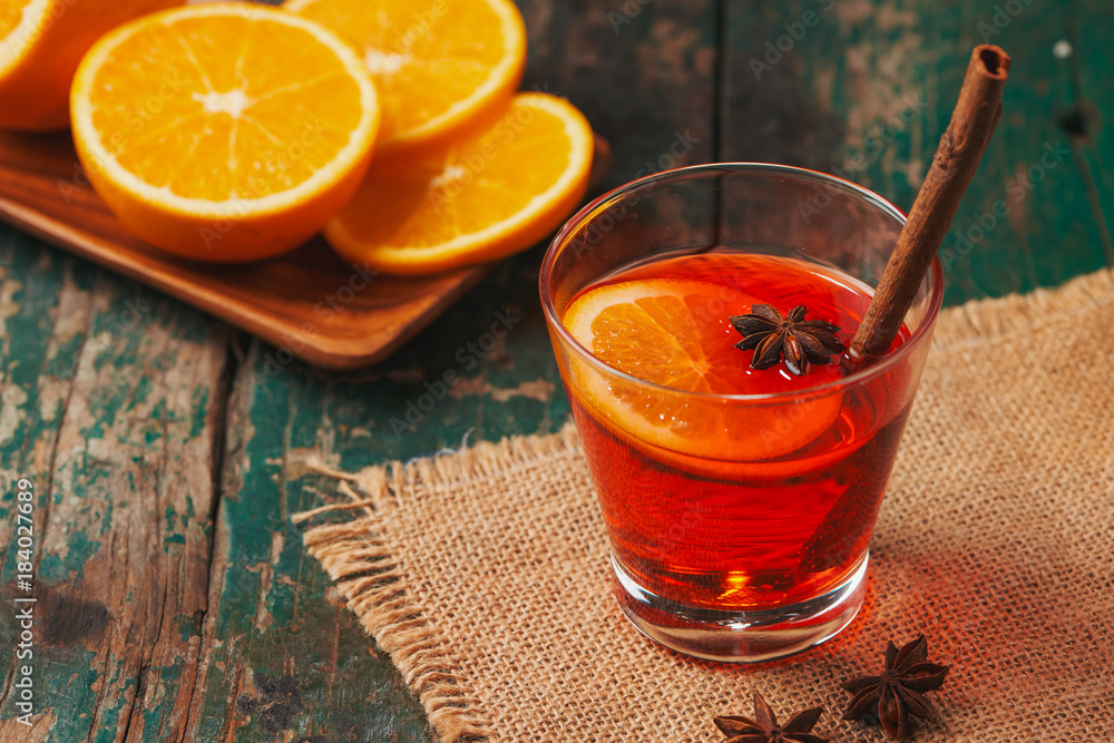 Christmas mulled wine on a rustic wooden table. Holidays concept. Christmas mulled wine on a rustic wooden table. Holidays concept.