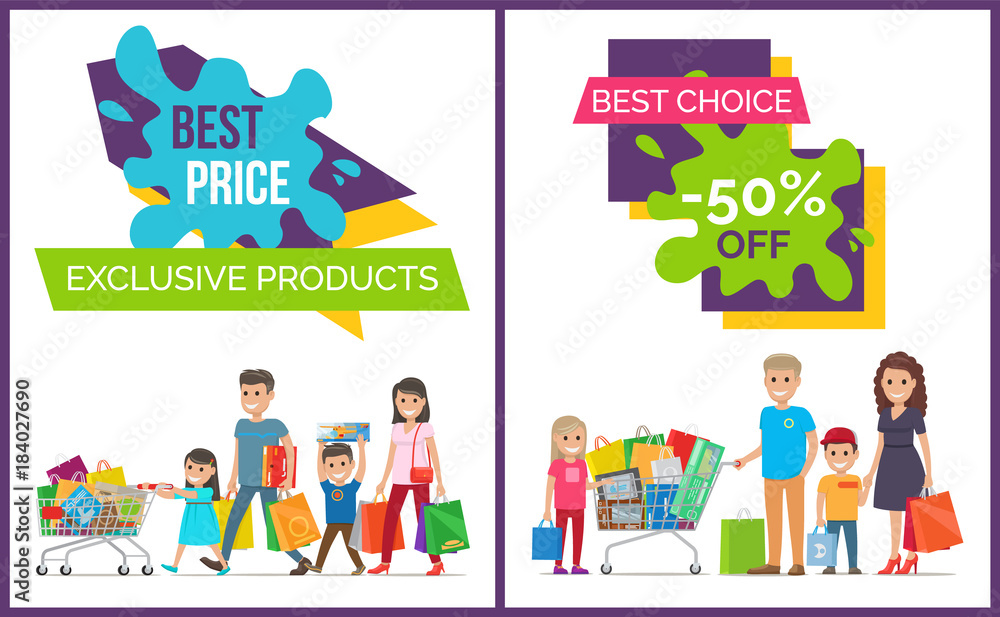 Best Price and Choice Promo Vector Illustration