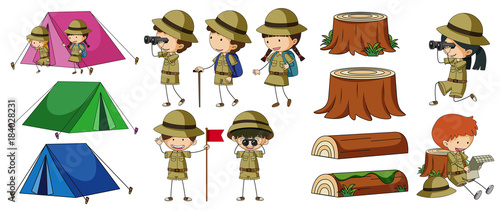 Boyscouts and camping elements