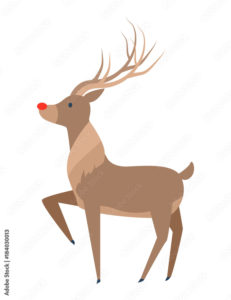 Reindeer with Luxury Horn Profile Side View Vector Reindeer with Luxury Horn Profile Side View Vector