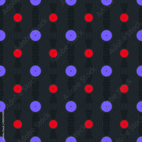 Vinyl discs seamless pattern
