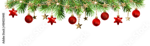 Green pine twigs, balls and...