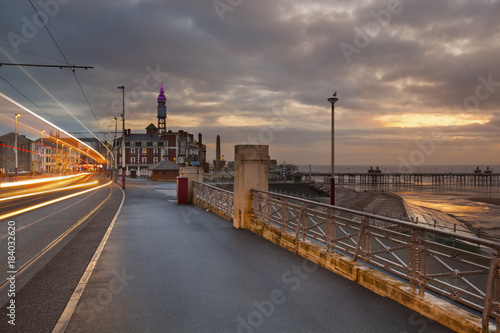 Blackpool at sunset, England, UK