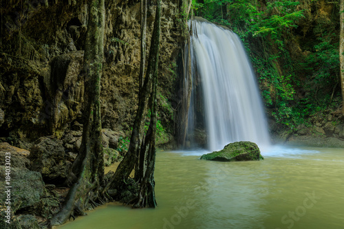 Erawan waterfall, Beautiful waterwall in nationalpark of Kanchanaburi province, ThaiLand. © Nakornthai