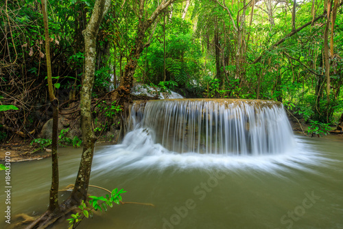 Erawan waterfall, Beautiful waterwall in nationalpark of Kanchanaburi province, ThaiLand. © Nakornthai
