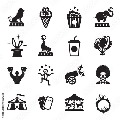 Circus icons collection set
