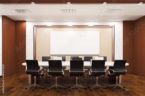 Modern conference room with blank posters