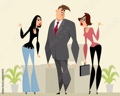 Man and two women