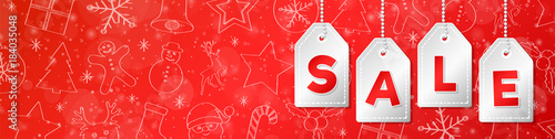 Layout of banner for Christmas Sale. Vector.