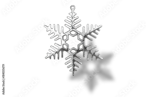 Christmas ornament snowflake isolated on white background. © Pataradon