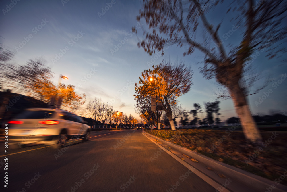 Car speed, dynamic background