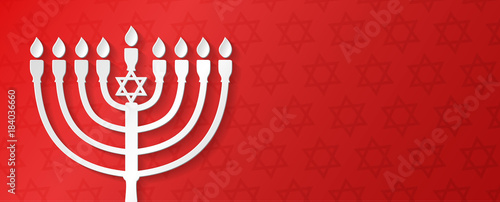 Hanuukah - beautiful banner with copyspace. Vector.