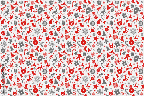 Christmas wrapping paper with seamless texture. Vector.