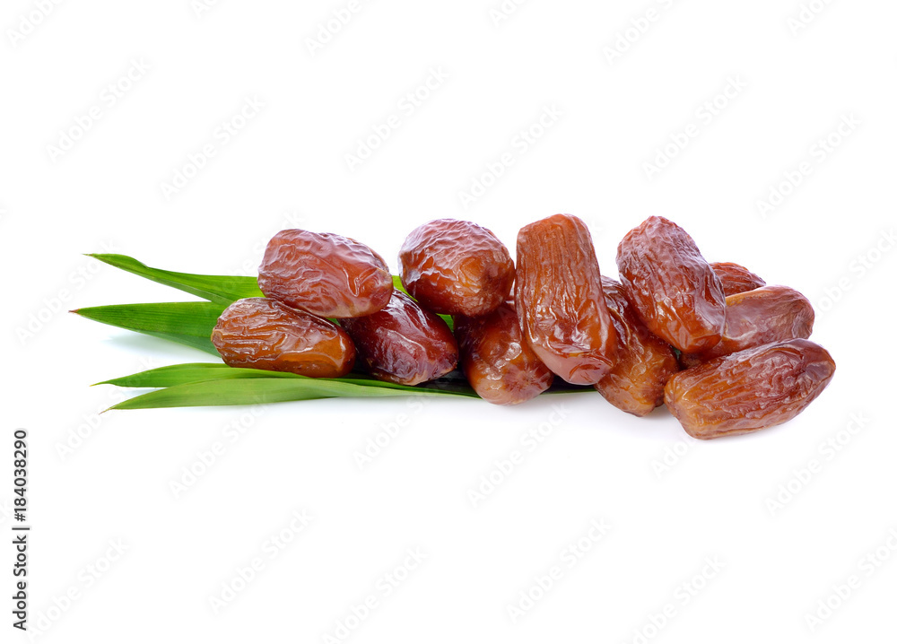Obraz premium Date palm,date fruit on white background