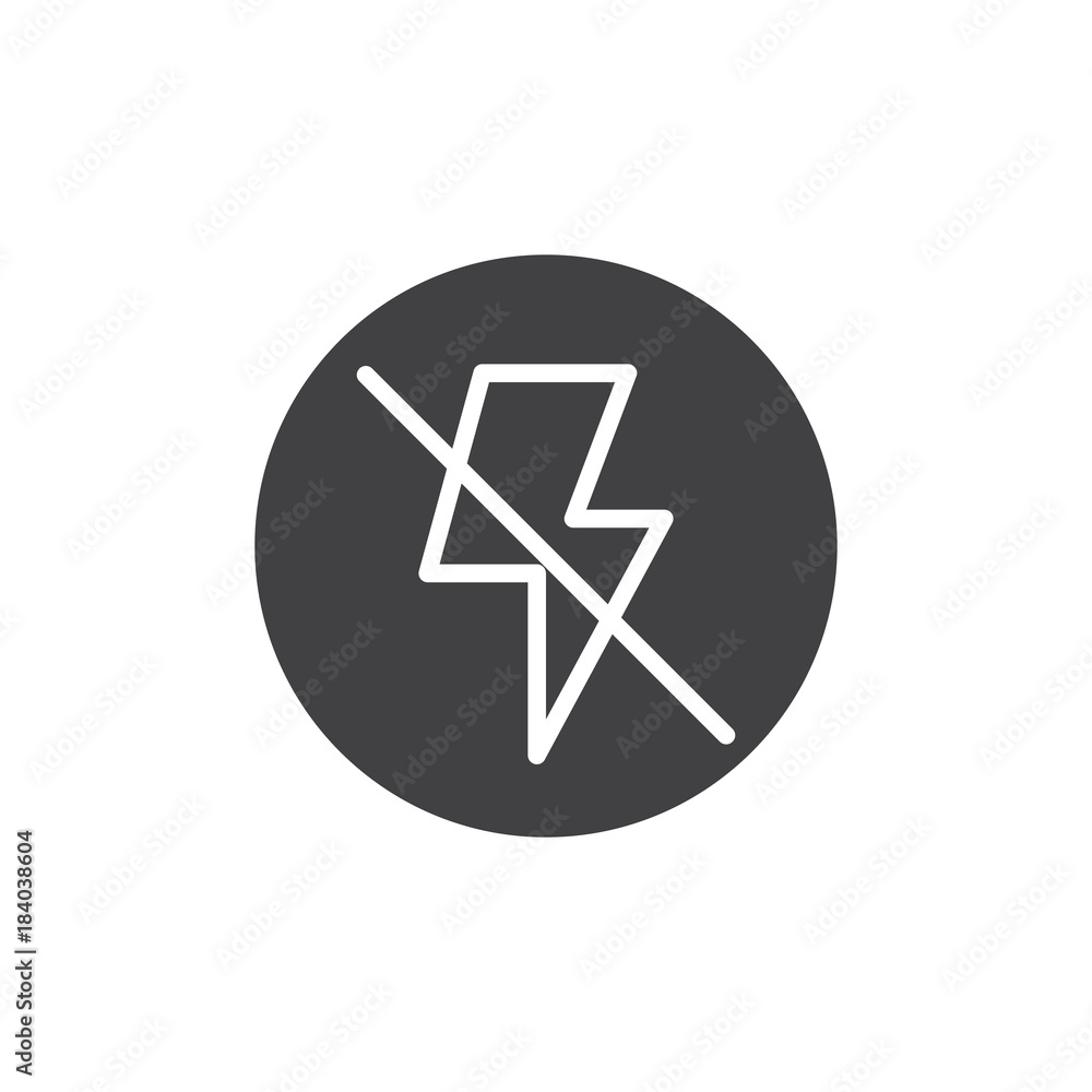 Camera flash off icon vector, filled flat sign, solid pictogram isolated on white. No flash light symbol, logo illustration. Camera flash off icon vector, filled flat sign, solid pictogram isolated on white. No flash light symbol, logo illustration.